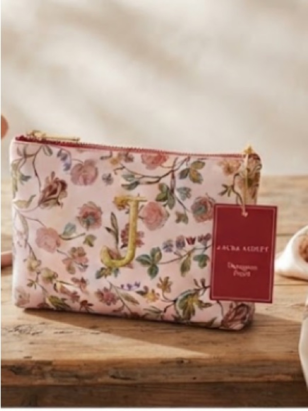 Laura Ashley Pink Floral Zip Cosmetic Bag
